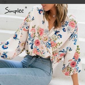 Womens floral blouse by Simplee size Medium
